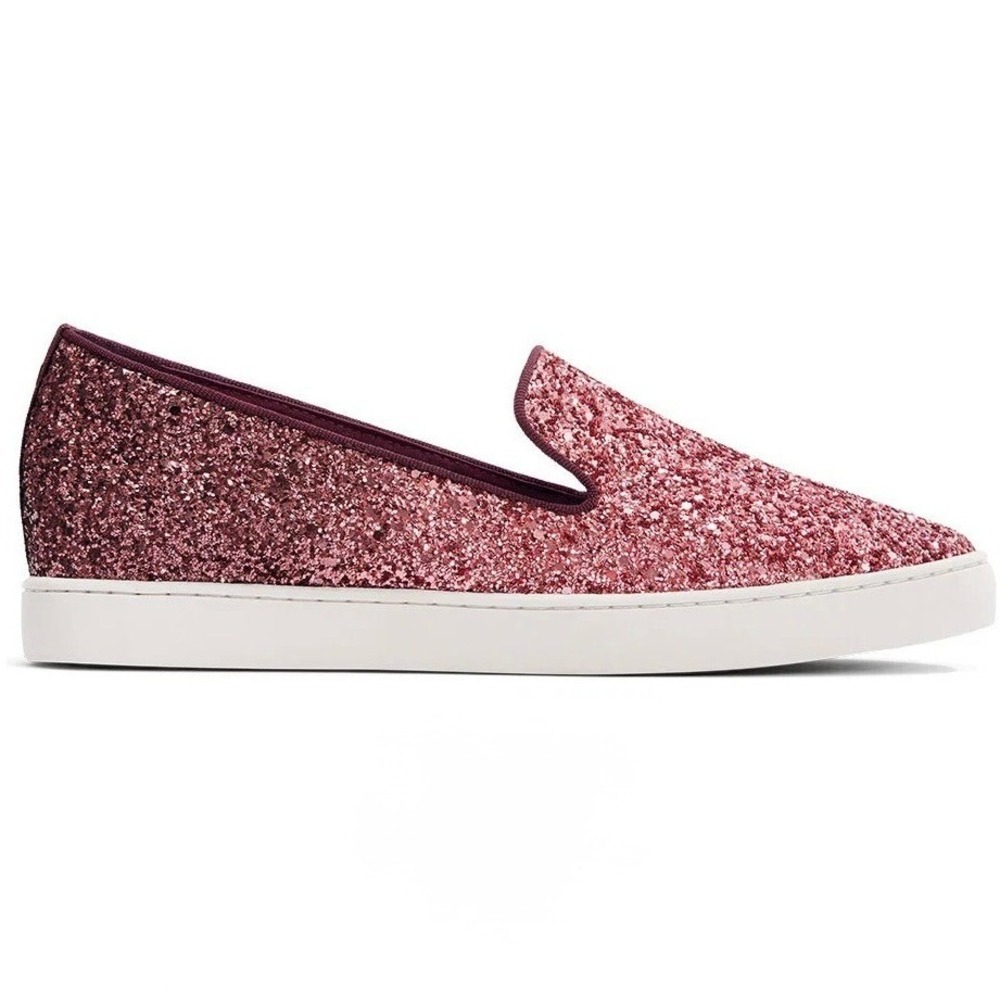 Birdies The Swift Sneaker Rose Sparkle 9 Pink Ombre Glitter Slip On Shoe Festive